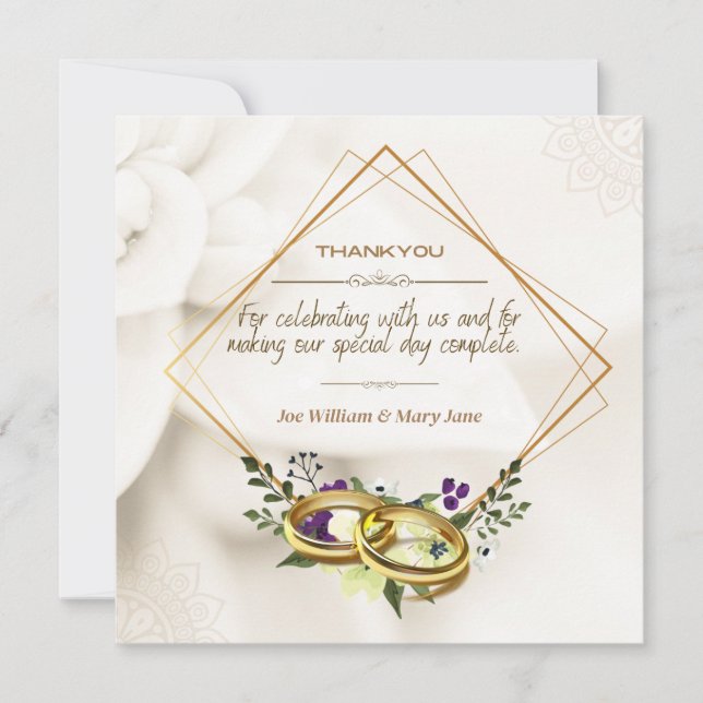 Thankyou to Coming Wedding Card (Front)