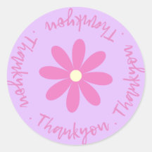 Thankyou With Flower Sticker
