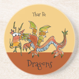 Thar Be Dragons Coaster