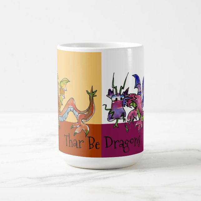 Thar Be Dragons Coffee Mug (Center)