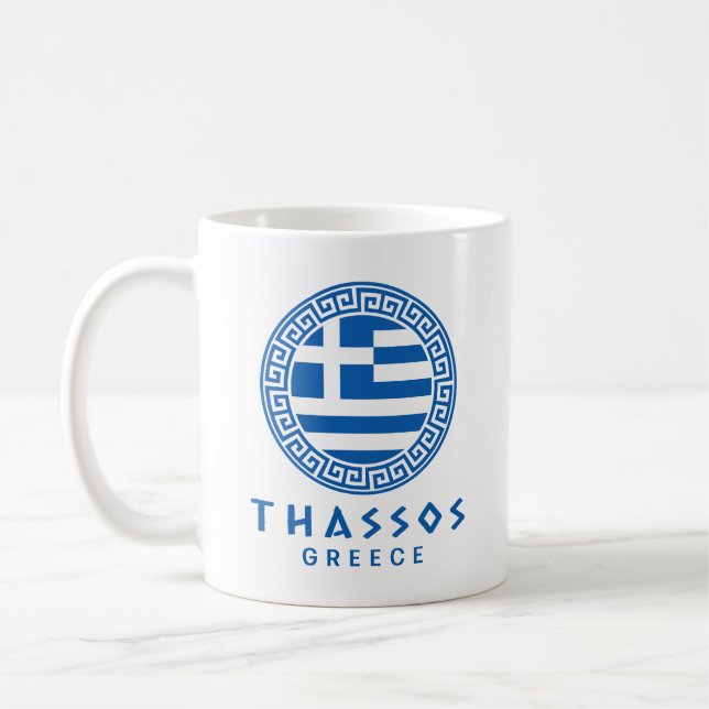 Thassos And Flag Of Greece Coffee Mug (Left)