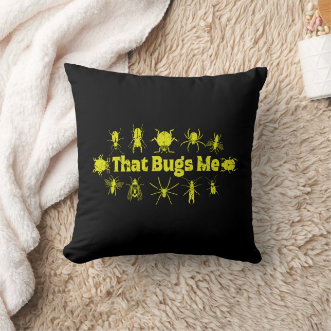 That Bugs Me Funny Distressed Insects Bugs Cushion (Blanket)