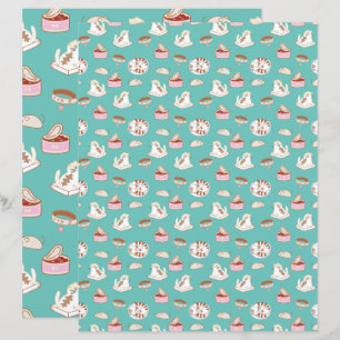 That Cat Life green Pattern Scrapbooking Paper