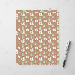 That Cat Life Pattern in Brown Scrapbooking Paper
