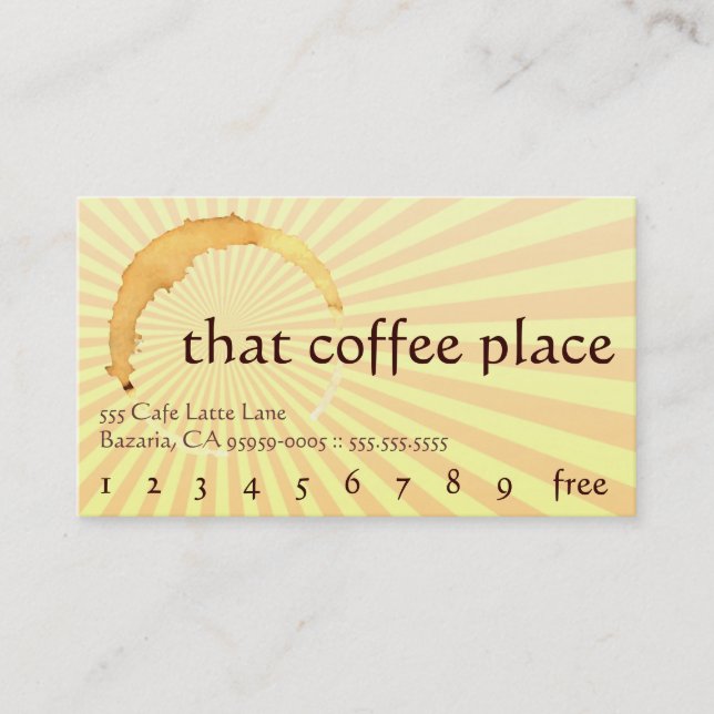 That Coffee Place Drink Punch Card (Front)