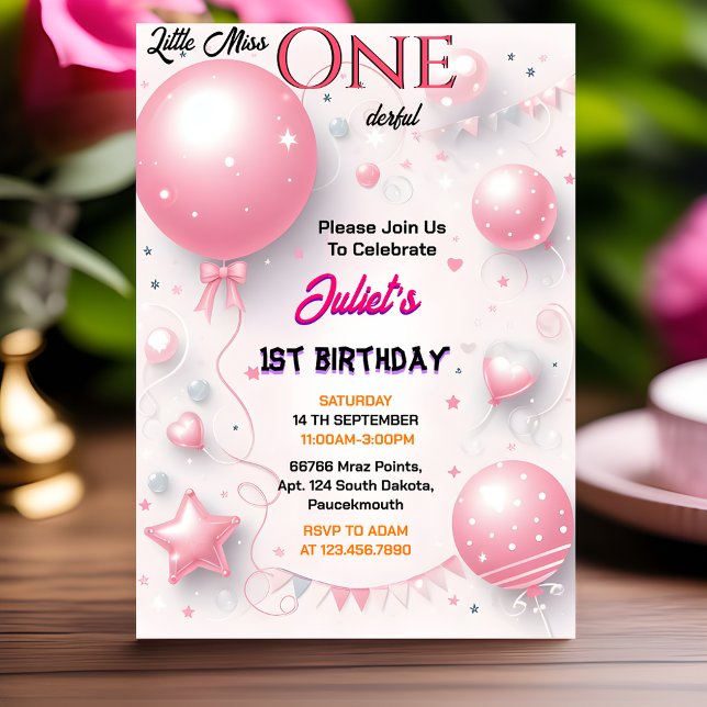 That Cute Queen Little Miss Onederful 1st Birthday Invitation (Creator Uploaded)
