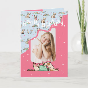 That Dog Life Blue Pink Birthday Photo Card