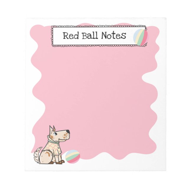 That Dog Life Dog Ball Red Notepad (Front)