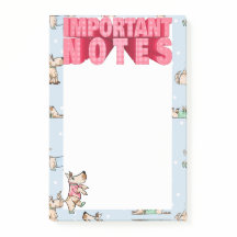 That Dog Life Important Notes Blue Pattern