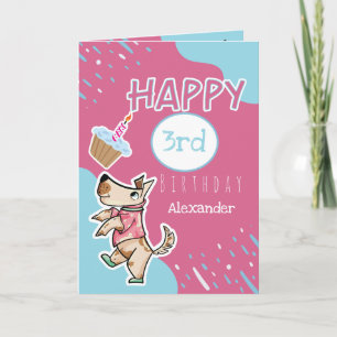 That Dog Life Pink Blue Birthday Photo  Card