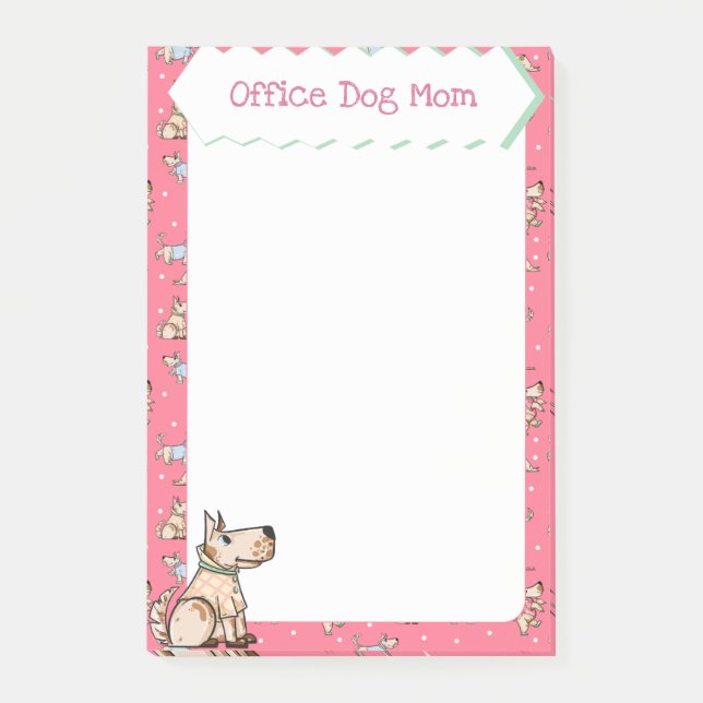 That Dog Life Pink Dog pattern Dog Mum Post-it Notes (Front)