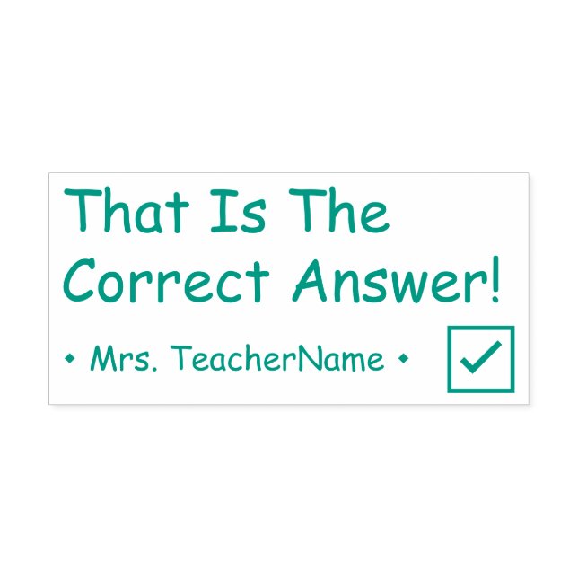 "That Is The Correct Answer!" Tutor Rubber Stamp (Design)