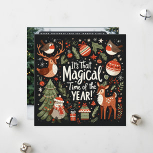 That Magical time of the year Forest fantasy bear Holiday Card