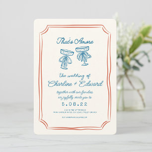 That’s Amore Funky Drawing Handwritting Wedding Invitation