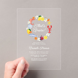That’s Amore Italian Coastal Seafood Bridal Shower Acrylic Invitations