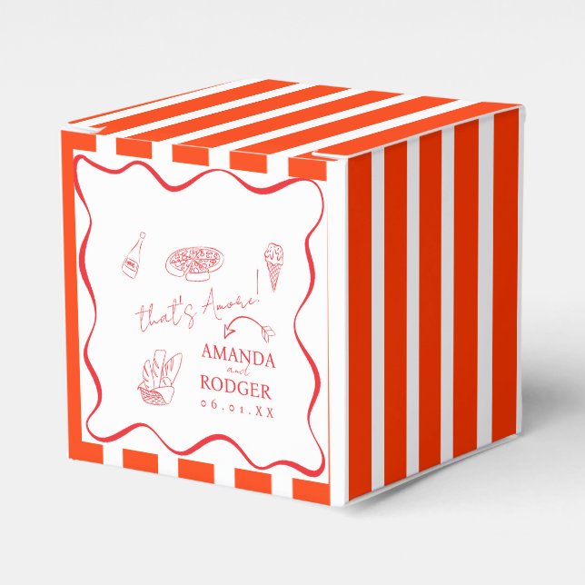 That’s Amore Italian Doodles Wedding  Favour Box (Front Side)