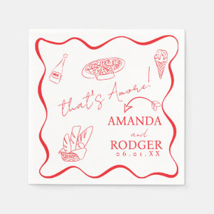 That’s Amore Italian Doodles Wedding  Napkin