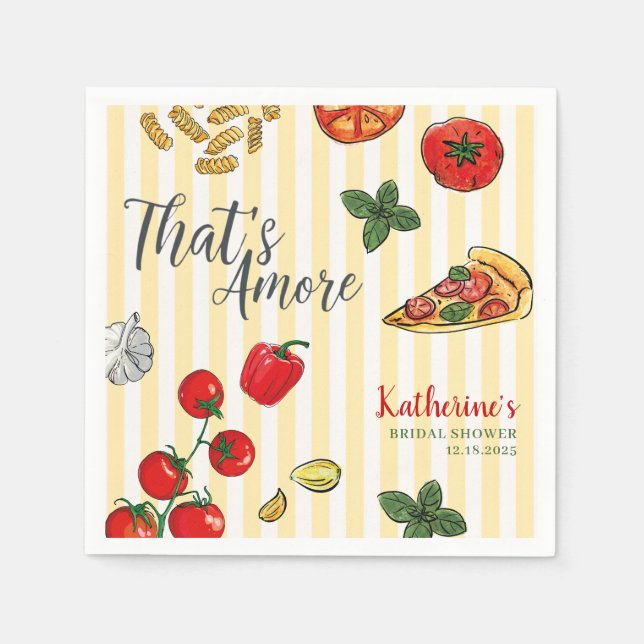 That’s Amore Italian Pizza and Pasta Bridal Shower Napkin (Front)