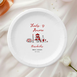 That’s Amore Italian Red Bridal Shower Paper Plate