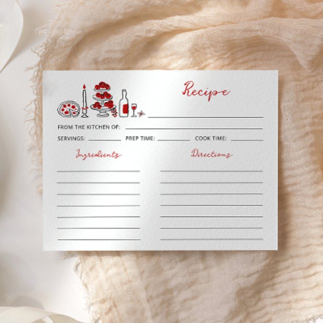 That’s Amore Italian Red Bridal Shower Recipe card (Creator Uploaded)