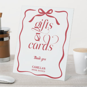 That’s Amore Red Bridal Shower cards and gifts Pedestal Sign