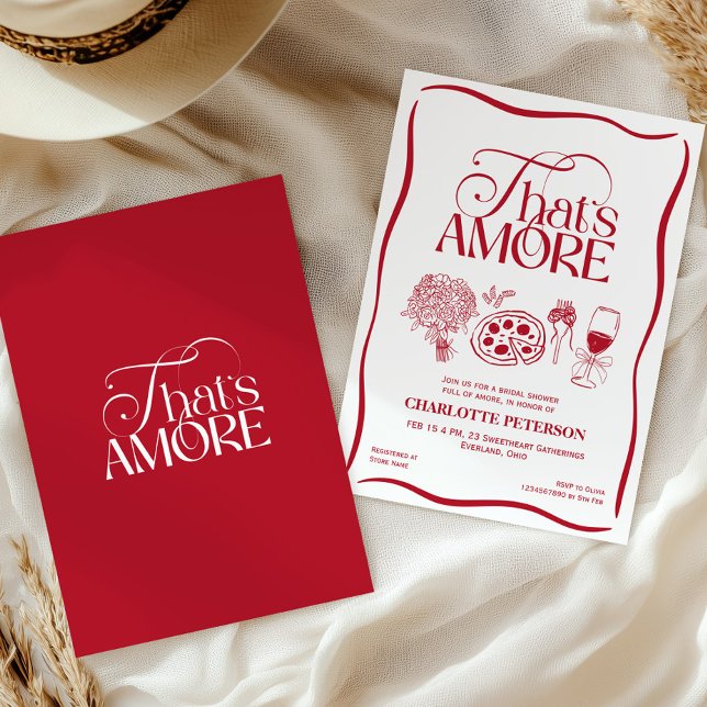 That’s Amore Red Bridal Shower Invitation (Creator Uploaded)