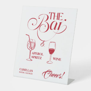 That’s Amore Red Bridal Shower Mimosa Bar Pedestal Sign