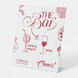 That’s Amore Red Bridal Shower Mimosa Bar Pedestal Sign