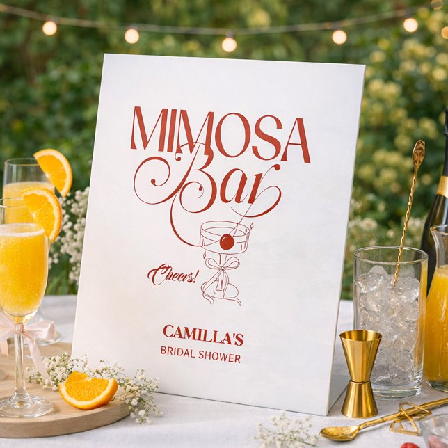 That’s Amore Red Bridal Shower Mimosa Bar Pedestal Sign (Creator Uploaded)