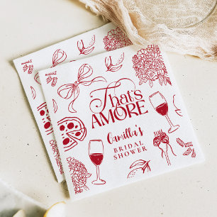 That’s Amore Red Bridal Shower Napkin