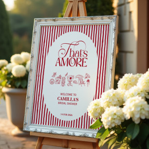 That’s Amore Red hand drawn Bridal Shower Poster