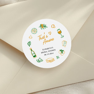 That’s Amore Rustic Italian Bridal Shower Classic Round Sticker