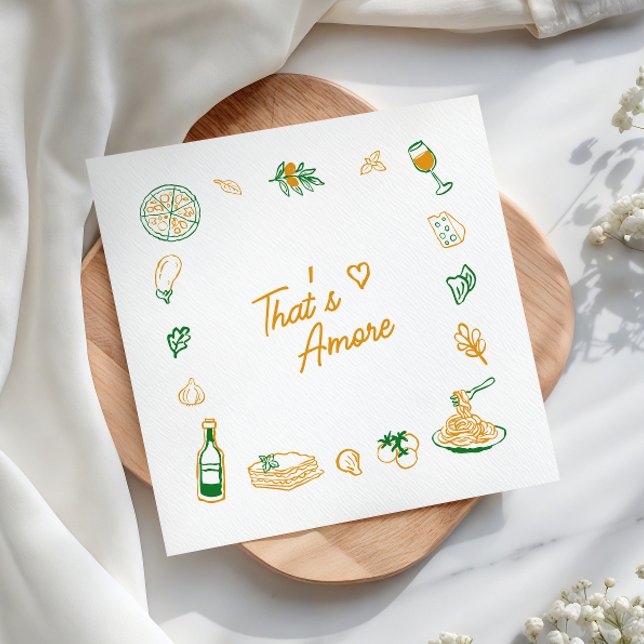 That’s Amore Rustic Italian Food Bridal Shower Napkin (Creator Uploaded)
