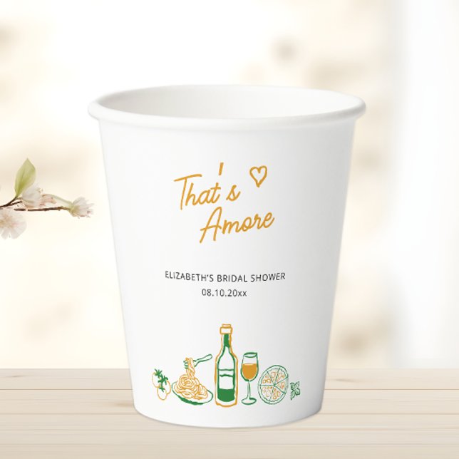 That’s Amore Rustic Italian Food Bridal Shower Paper Cups (Creator Uploaded)