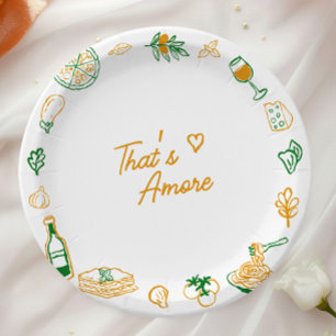 That’s Amore Rustic Italian Food Bridal Shower Paper Plate