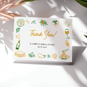 That’s Amore Rustic Italian Food Bridal Shower Thank You Card