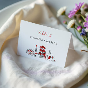 That’s Amore Whimsical Italian Red Place card