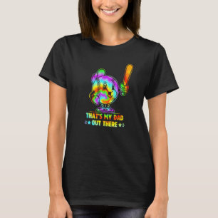 That s My Dad Out There Retro Tie Dye Softball Bas T-Shirt