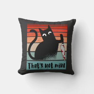 That’s not mine, Innocent Cat with knife Postcard  Cushion