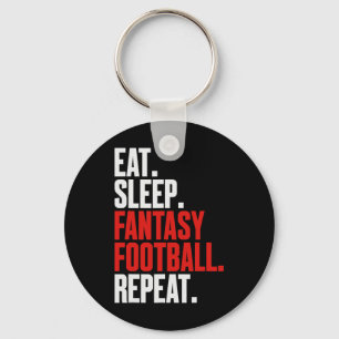 That Says eat Sleep Fantasy Football Repeat'  Key Ring