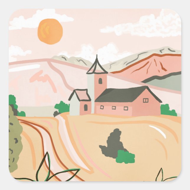 That Warm, Peaceful Feeling Square Sticker (Front)