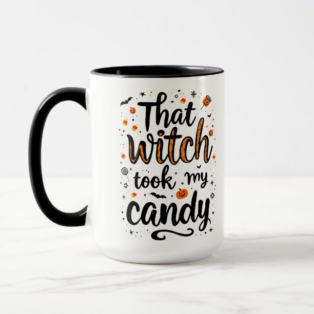 That Witch Took My Candy Typography Mug (Left)