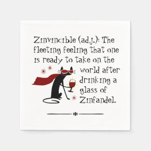 That Zinvincible Feeling Funny Zin Wine Quote Napkin
