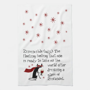 That Zinvincible Feeling Funny Zin Wine Quote Tea Towel