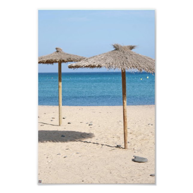 Thatch Beach Umbrellas Photo Print (Front)