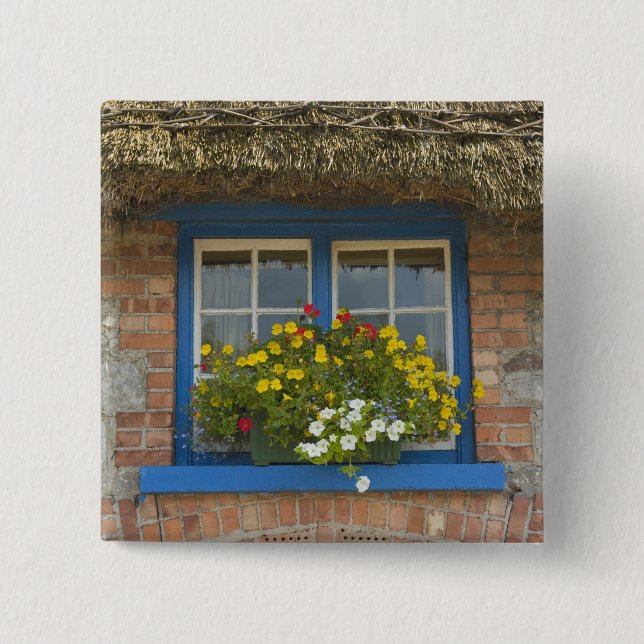 Thatched cottage, Adare, County Limerick, 15 Cm Square Badge (Front)