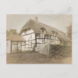 Thatched Cottage, Micheldever Postcard