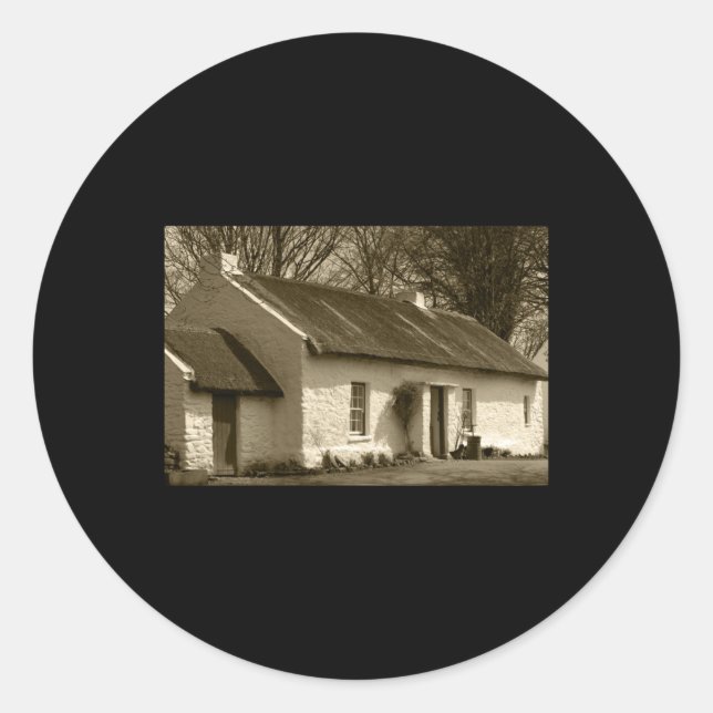Thatched Cottage Omagh Tint  Classic Round Sticker (Front)