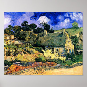 Thatched Cottages at Cordeville Van Gogh Fine Art Poster
