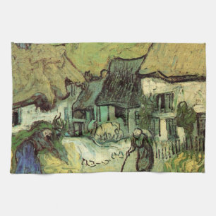 Thatched Cottages in Jorgus by Vincent van Gogh Tea Towel